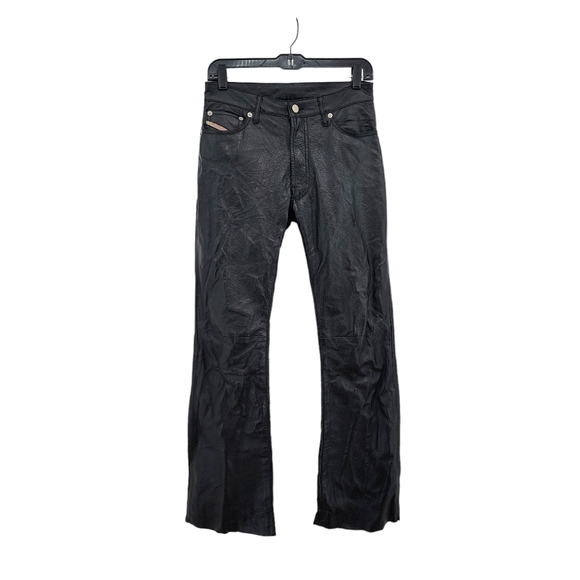 Diesel Industry Women's Leather Bootcut Pants - 27